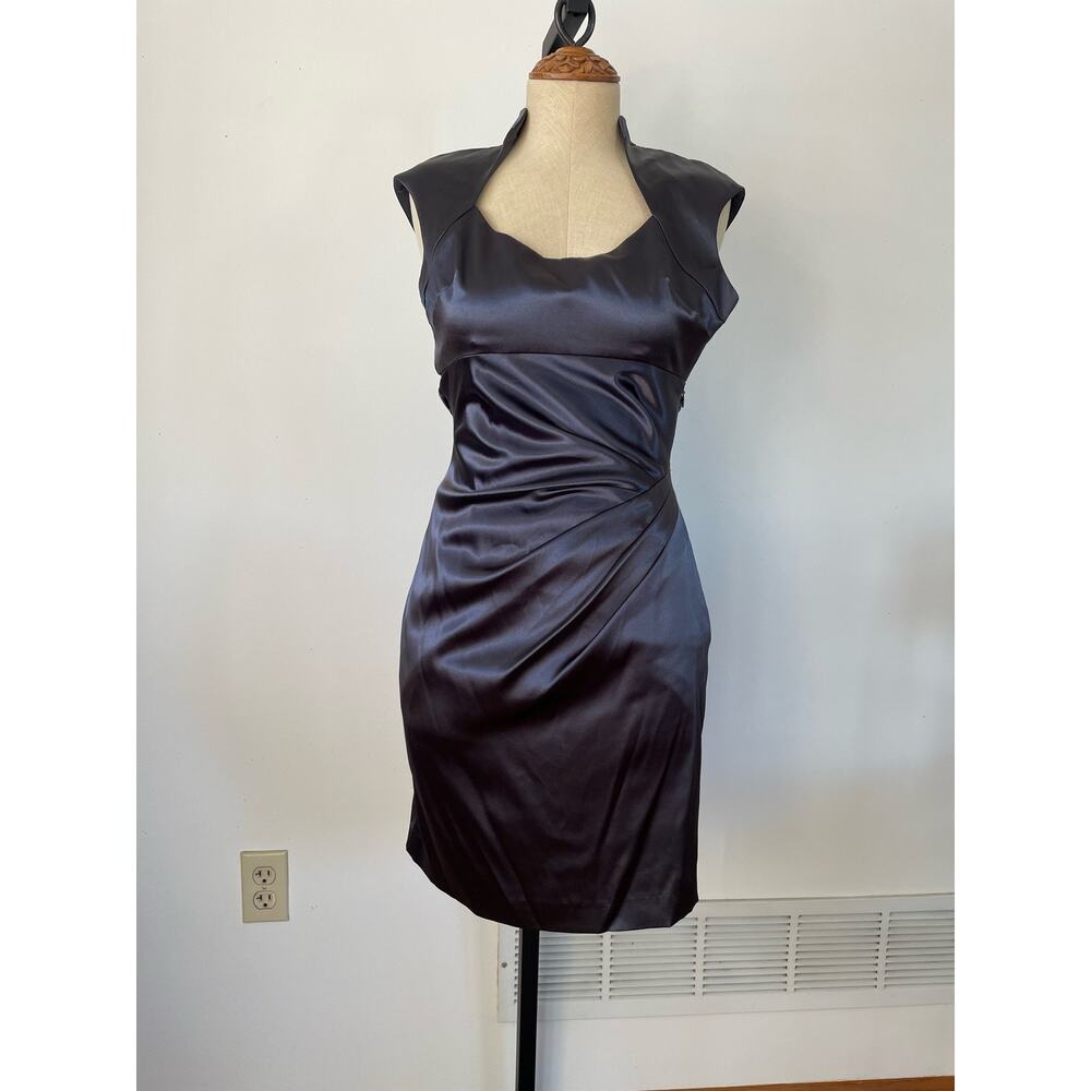 Hailey Logan by Adrianna Papell womens purple grey Satin dress size 5/6